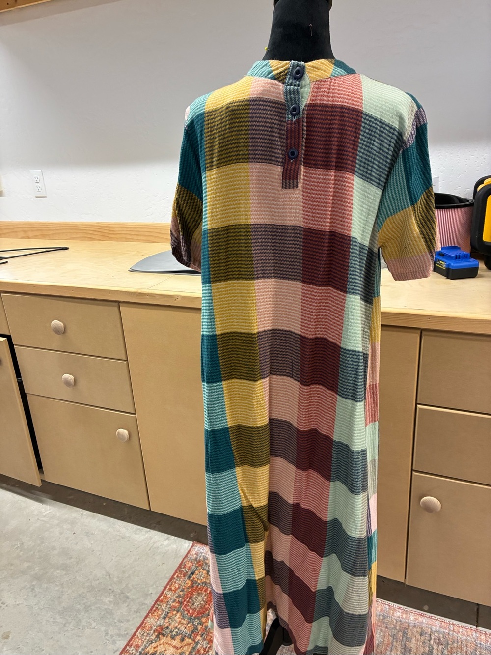 Ace and jig  Plaid Ribbed Knit Midi Dress in Multicolor soft cotton knit - Picture 6 of 8